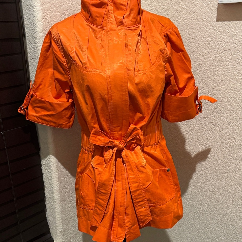 Vibrant Orange Utility Jacket for Women